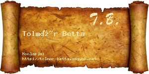 Tolmár Betta névjegykártya